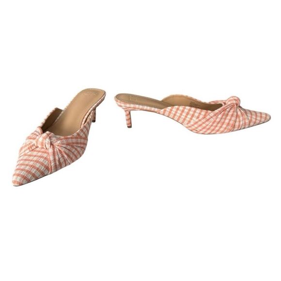 JustFab Freya Woven Peach Kitten Heel Mule Pump Size 10M New, Elegant & Chic - Picture 8 of 10